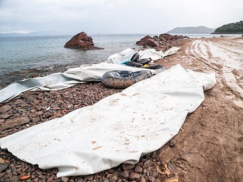 Shoreline Skala, Lesbos Island, Mediterranean Sea
<p>Lost and discarded inflatable of refugees on their way from Turkey to Lesbos Island, along the shoreline between Molyvos to Skala</p><p>beach, coast, Greece, inflatable, Lesbos, Mediterranean, Molyvos, Molivos, refugees, shipwreck, Skala, shore, trash, waste</p>
Coastal Landscape, Pollution/Litter/Relics, Island, Public area/Beach, Geography - Temperate
© Wolf Wichmann